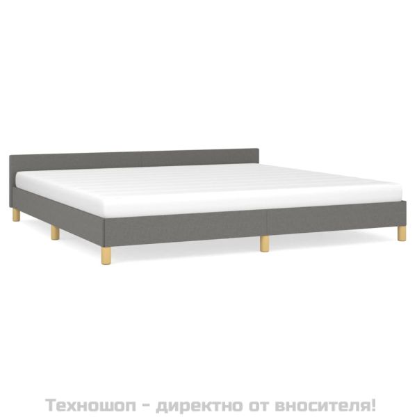Рамка за легло без матрак, тъмносива, 200x200 см, плат