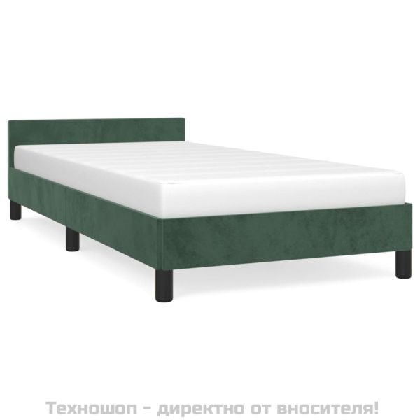 Рамка за легло без матрак, тъмнозелена, 80x200 см, кадифе