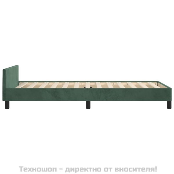 Рамка за легло без матрак, тъмнозелена, 80x200 см, кадифе