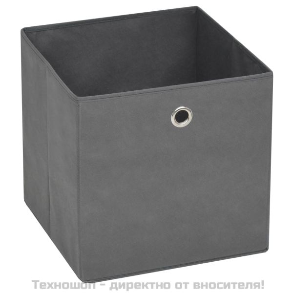 Кутии за съхранение, 10 бр, нетъкан текстил, 28x28x28 см, сиви