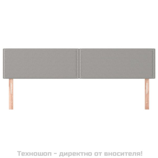 Горни табли за легло, 2 бр, светлосиви, 100x5x78/88 см, плат