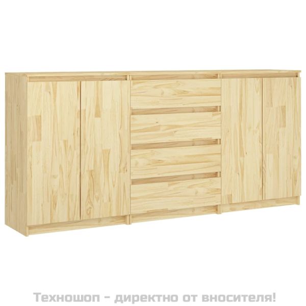 Странични шкафове, 3 бр, борова дървесина масив