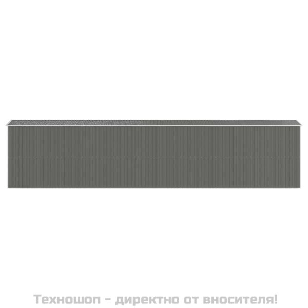 Градинска барака светлосива 192x938x223 см поцинкована стомана