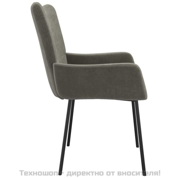 Трапезни столове, 2 бр, тъмносиви, кадифе