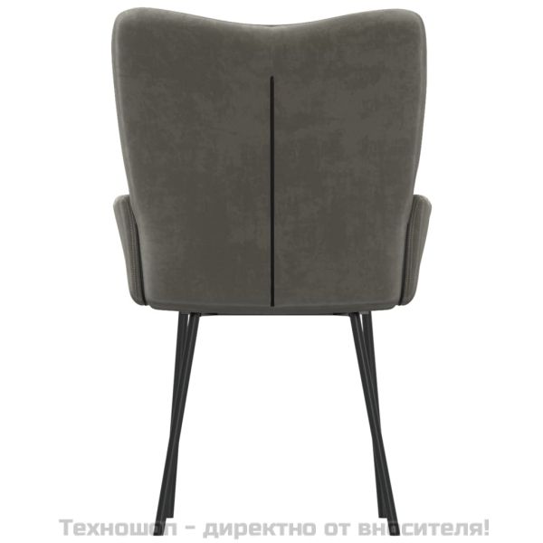Трапезни столове, 2 бр, тъмносиви, кадифе
