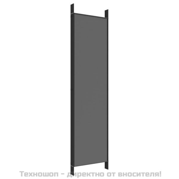Параван за стая, 5 панела, антрацит, 250x200 cм, текстил