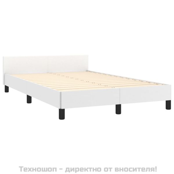 Рамка за легло с табла без матрак, бяла, 120x200 см