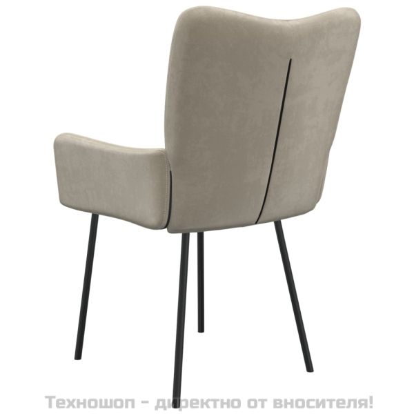 Трапезни столове, 2 бр, светлосиви, кадифе