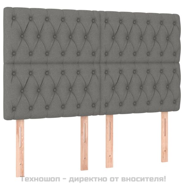 Табла за легло, тъмносива, 144x7x118/128 см, плат