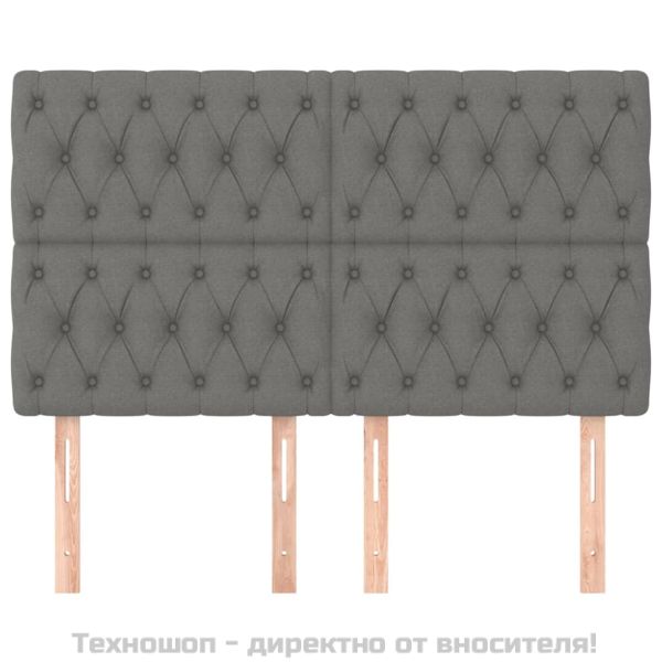 Табла за легло, тъмносива, 144x7x118/128 см, плат