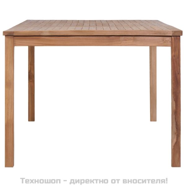 Градински комплект за хранене, 7 части, 200x100 см, масивно тиково дърво