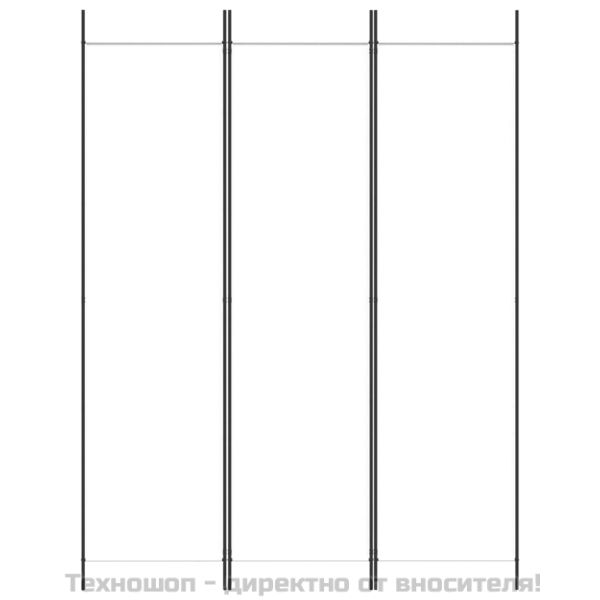 Параван за стая, 3 панела, бял, 150x200 см, текстил