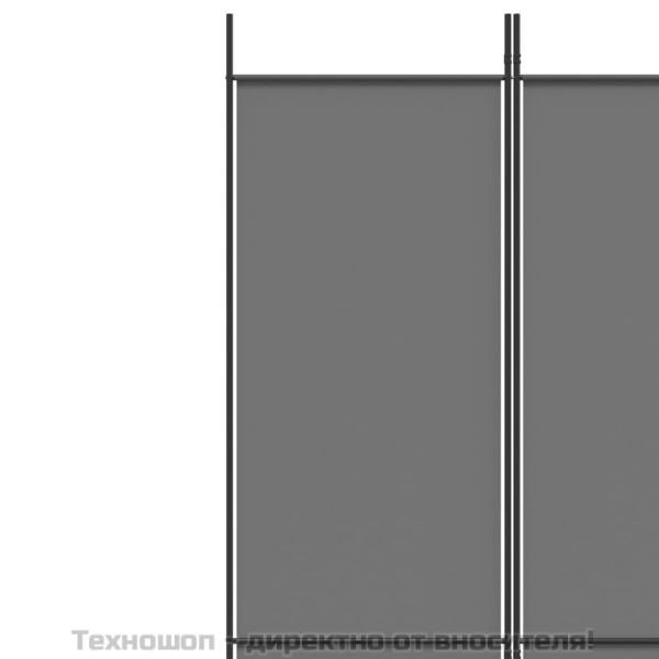 Параван за стая, 6 панела, антрацит, 300x220 cм, текстил