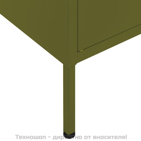 Шкаф за съхранение, маслиненозелен, 80х35х101,5 см, стомана