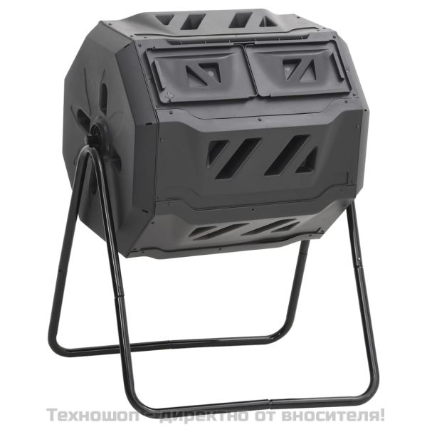 Градински компостер, черен, 73x64x95 см, 160 л