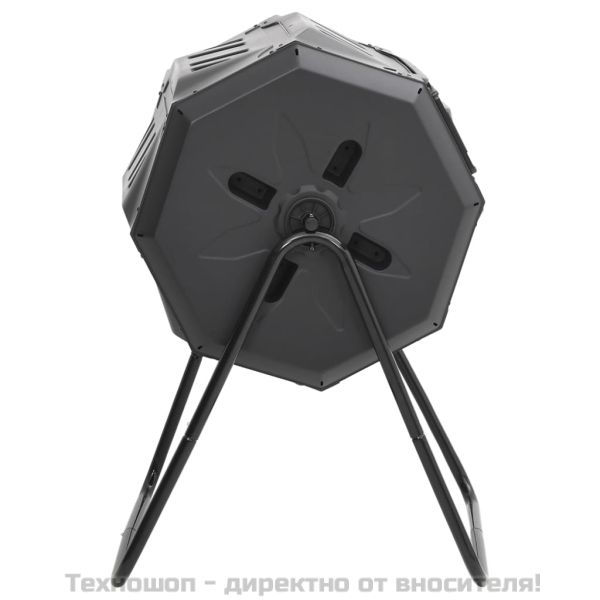Градински компостер, черен, 73x64x95 см, 160 л