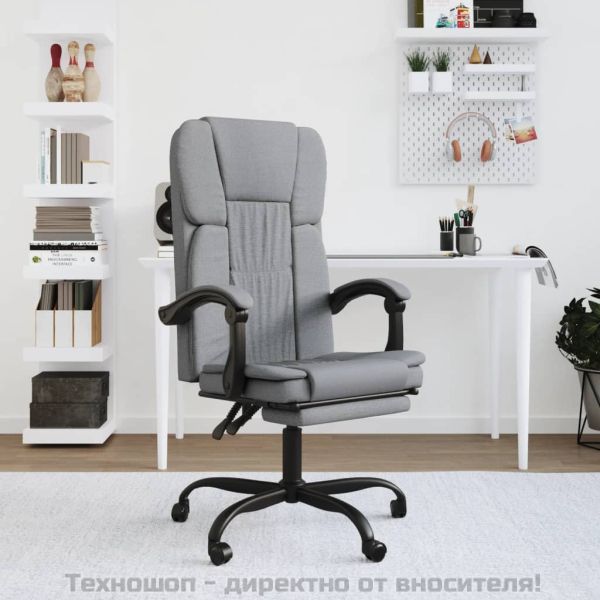 Наклоняем офис стол, светлосив, текстил