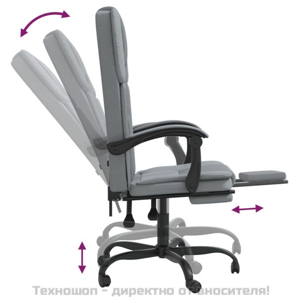 Наклоняем офис стол, светлосив, текстил