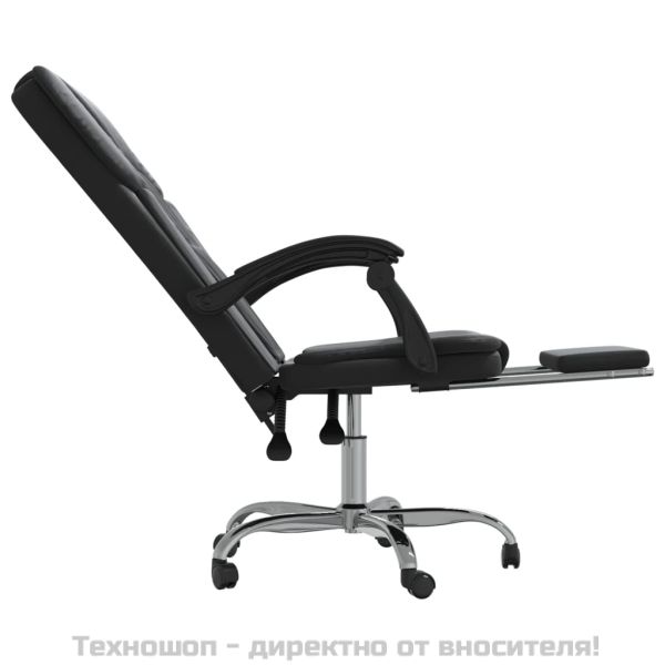 Наклоняем офис стол, черен, изкуствена кожа