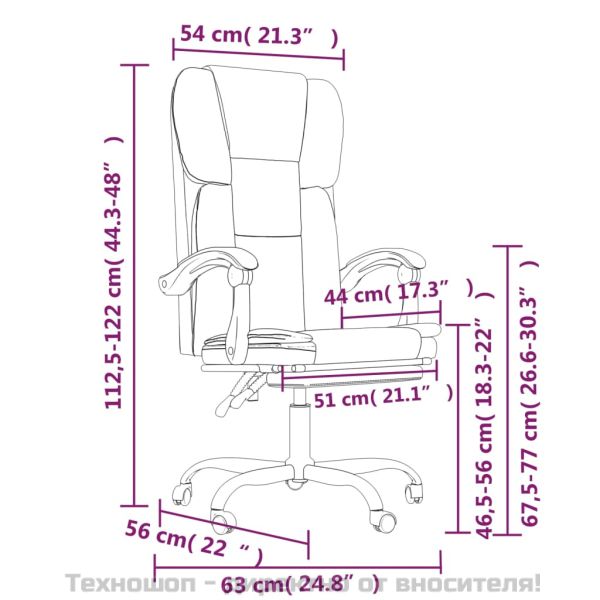 Наклоняем офис стол, черен, изкуствена кожа