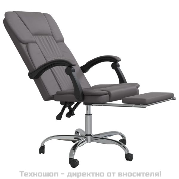 Наклоняем офис стол, сив, изкуствена кожа