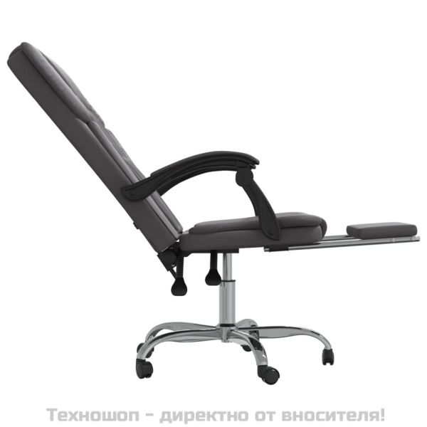 Наклоняем офис стол, сив, изкуствена кожа