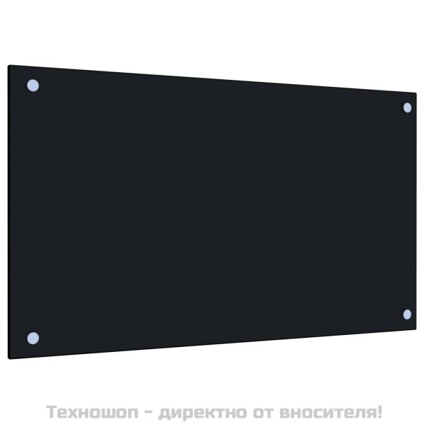 Кухненски гръб, черен, 70х40 см, закалено стъкло