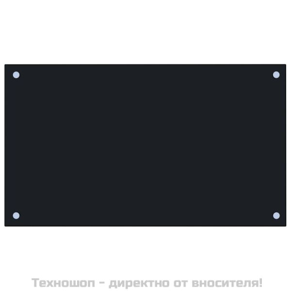 Кухненски гръб, черен, 70х40 см, закалено стъкло
