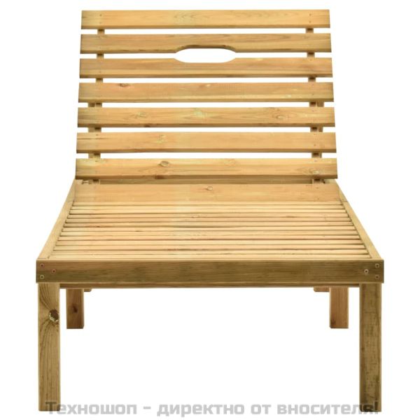 Шезлонг с кремава възглавница, импрегнирана борова дървесина