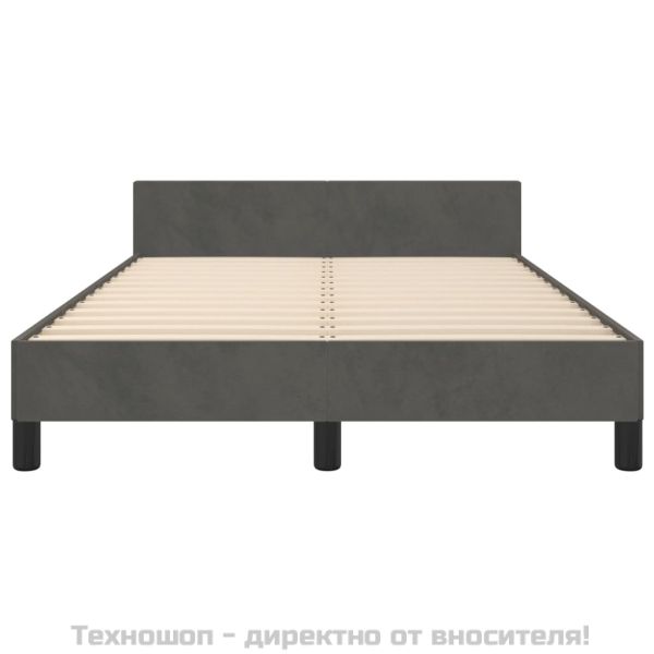 Рамка за легло без матрак, тъмносива, 120x200 см, кадифе