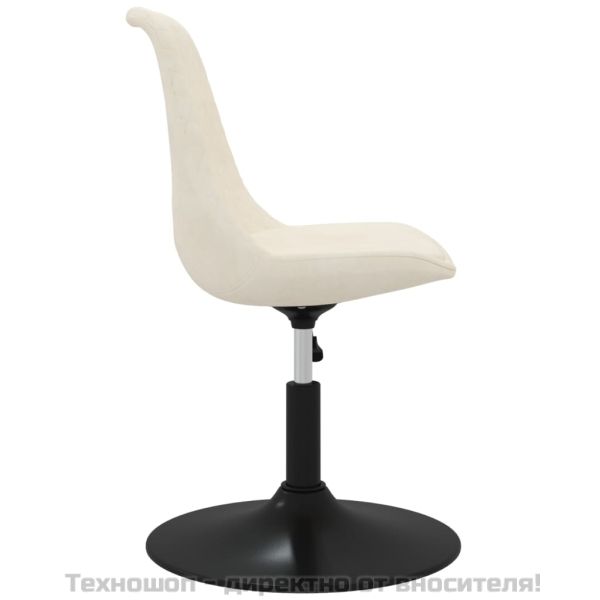 Въртящи се трапезни столове, 4 бр, кремави, кадифе