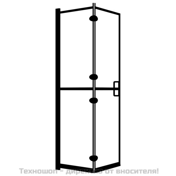 Сгъваем душ параван, ESG стъкло, 80x140 см, черен