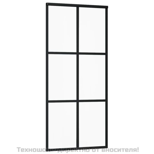 Плъзгаща се врата с механизъм, ESG стъкло и алуминий, 90x205 см