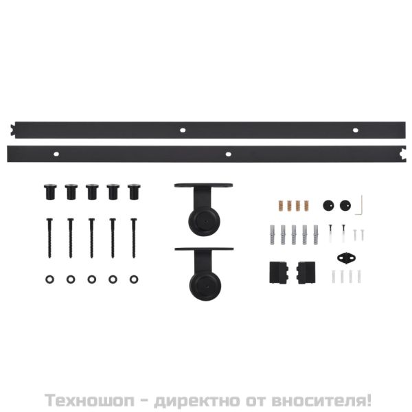 Плъзгаща се врата с механизъм, ESG стъкло и алуминий, 90x205 см