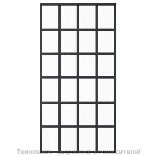 Плъзгаща се врата с механизъм ESG стъкло и алуминий 102x205 см
