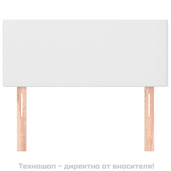 Горна табла за легло, бяла, 100x5x78/88 см, изкуствена кожа