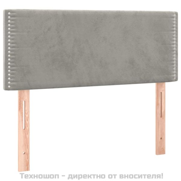 Горна табла за легло, светлосива, 80x5x78/88 см, кадифе