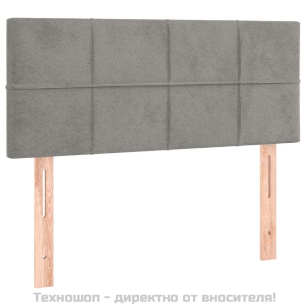 Горна табла за легло, светлосива, 90x5x78/88 см кадифе