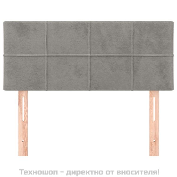 Горна табла за легло, светлосива, 90x5x78/88 см кадифе