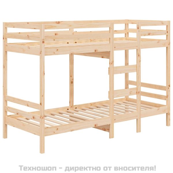 Двуетажно легло без матрак 90x200 cm масивна дървесина бор