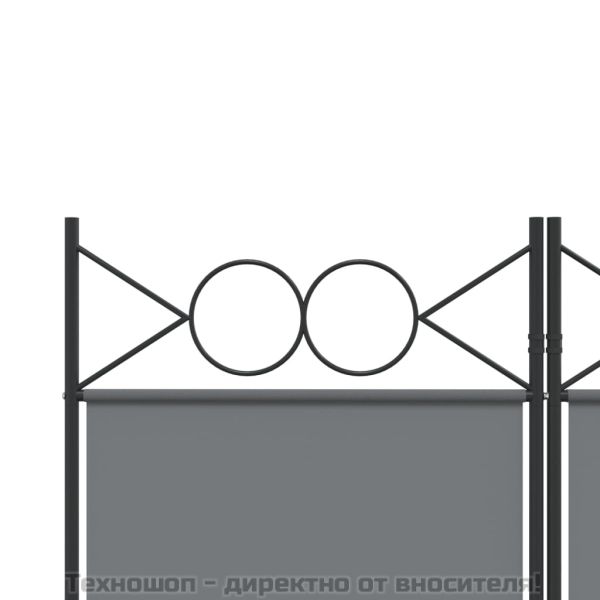 Параван за стая, 3 панела, антрацит, 120x200 cм, текстил