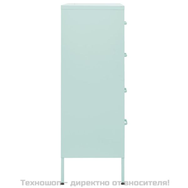 Шкаф с чекмеджета, мента, 80х35х101,5 см, стомана