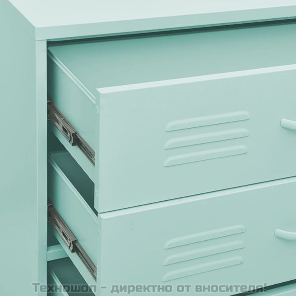 Шкаф с чекмеджета, мента, 80х35х101,5 см, стомана