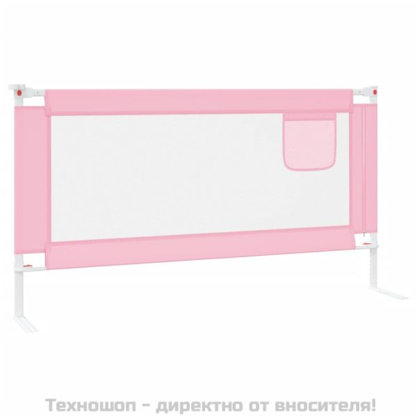 Ограничител за бебешко легло, розов, 160x25 см, плат