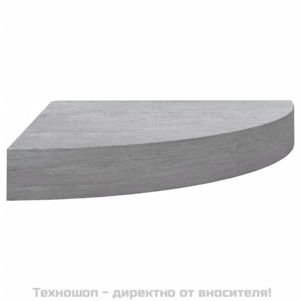 Стенни ъглови рафтове, 2 бр, бетонно сиво, 25x25x3,8 см, МДФ