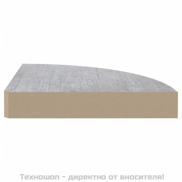 Стенни ъглови рафтове, 2 бр, бетонно сиво, 25x25x3,8 см, МДФ