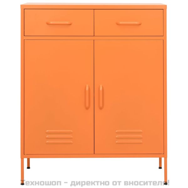 Шкаф за съхранение, оранжев, 80х35х101,5 см, стомана
