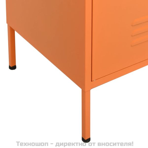 Шкаф за съхранение, оранжев, 80х35х101,5 см, стомана