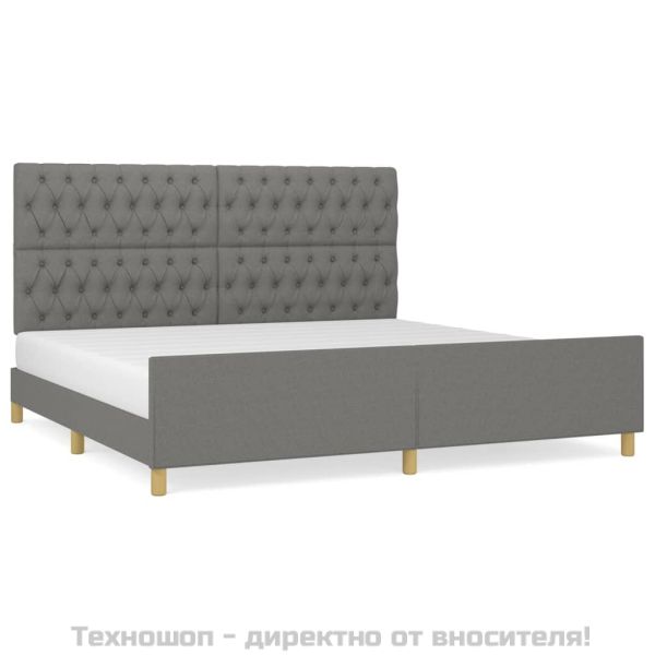 Рамка за легло тъмносива 200x200 см плат