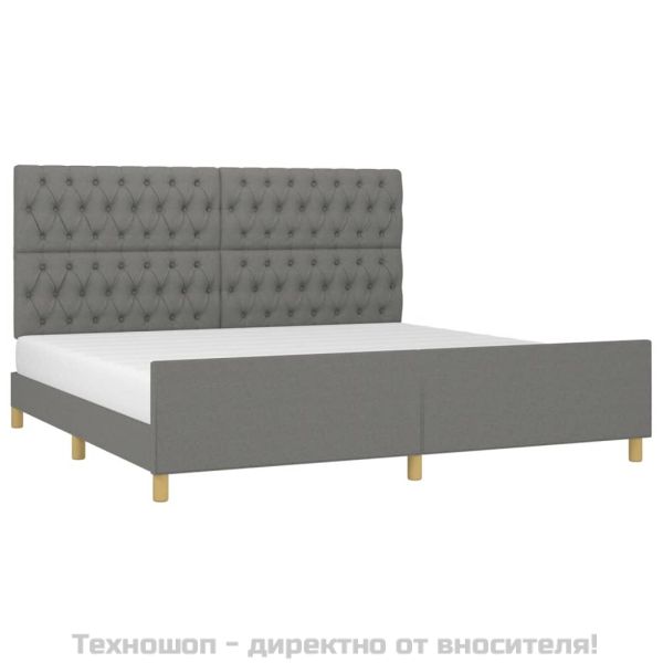 Рамка за легло тъмносива 200x200 см плат